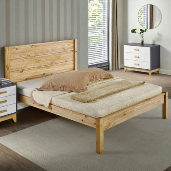 Brela Wooden King Size Bed In Waxed Pine_1