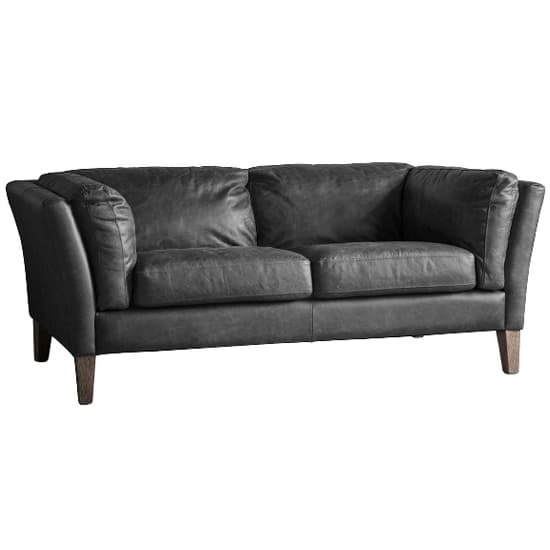 Bartow Leather 2 Seater Sofa With Solid Ash Legs In Ebony_3
