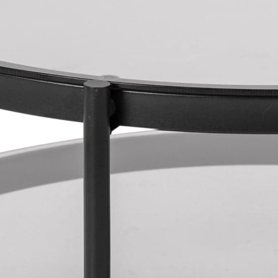 Baryon Smoked Glass Coffee Table Round With Black Metal Frame_5