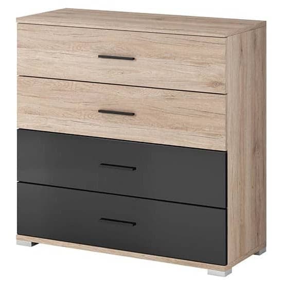 Basalt Wooden Chest Of 4 Drawers In San Remo Oak_1
