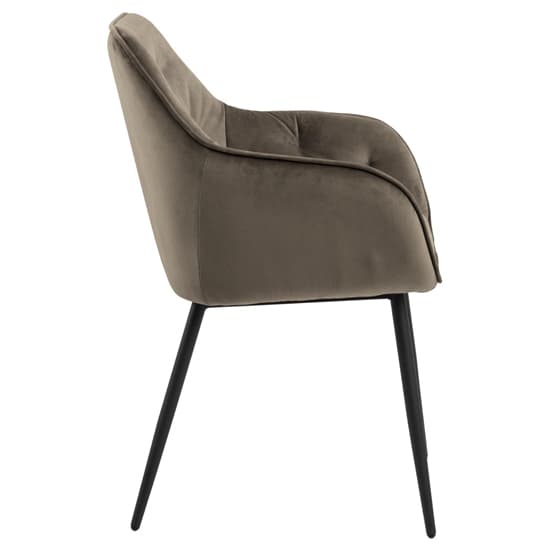 Basel Beige Fabric Dining Chairs With Armrests In Pair_3