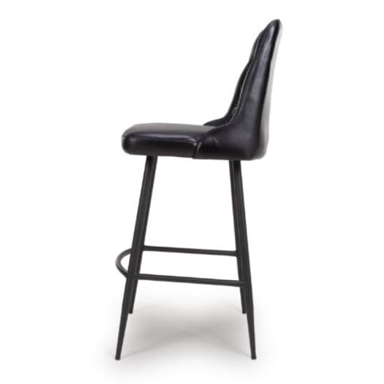 Basel Black Genuine Buffalo Leather Bar Chairs In Pair_5