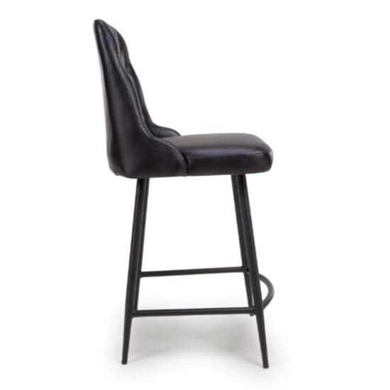 Basel Black Genuine Buffalo Leather Counter Bar Chairs In Pair_4