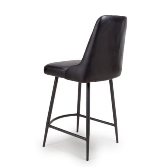 Basel Black Genuine Buffalo Leather Counter Bar Chairs In Pair_6