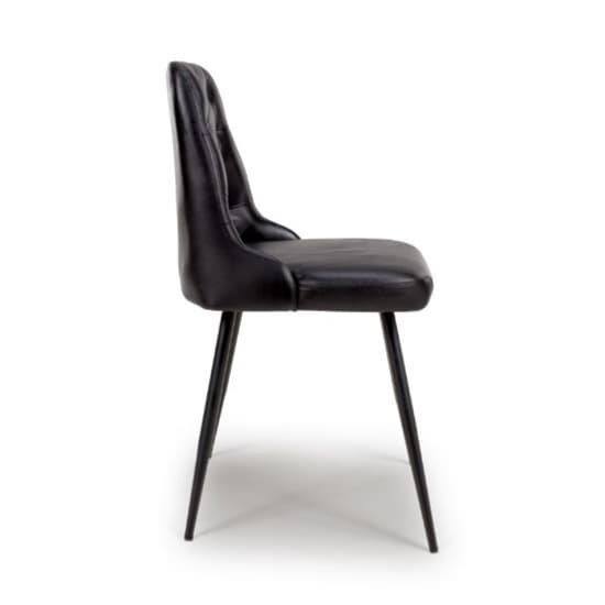 Basel Black Genuine Buffalo Leather Dining Chairs In Pair_5