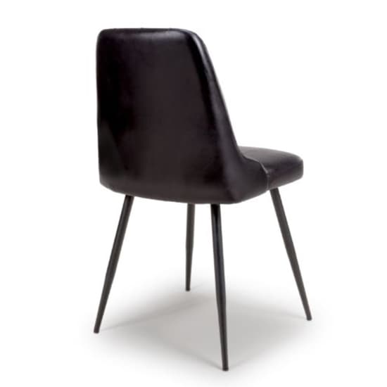 Basel Black Genuine Buffalo Leather Dining Chairs In Pair_6