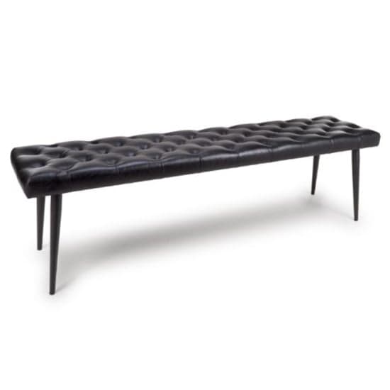 Basel Genuine Buffalo Leather Dining Bench In Black_1