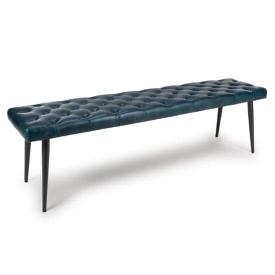 Basel Genuine Buffalo Leather Dining Bench In Blue_1