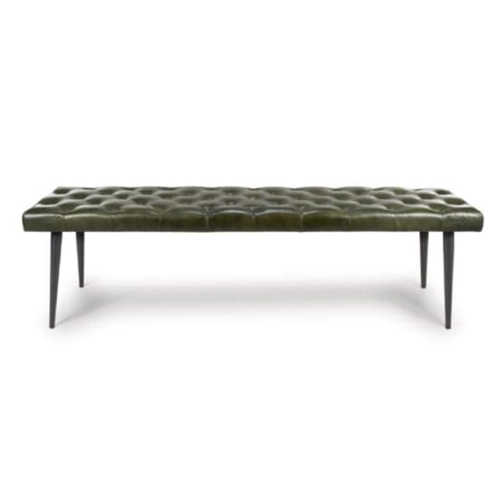 Basel Genuine Buffalo Leather Dining Bench In Green_2
