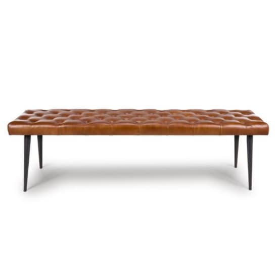 Basel Genuine Buffalo Leather Dining Bench In Tan Furniture in Fashion