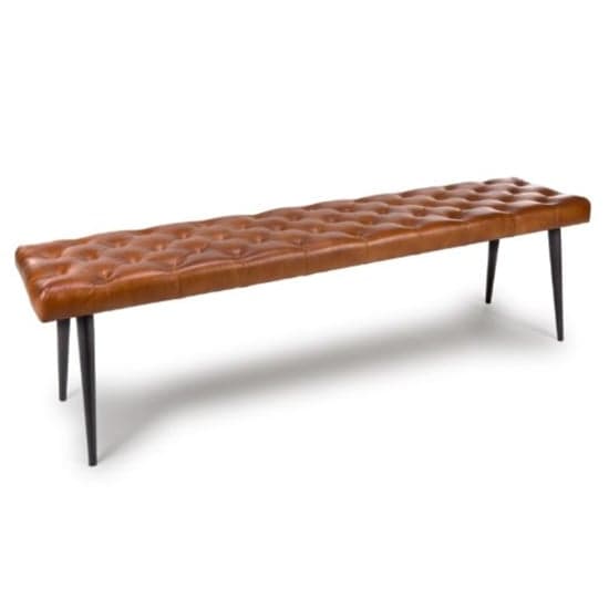 Basel Genuine Buffalo Leather Dining Bench In Tan_1