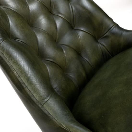 Basel Green Genuine Buffalo Leather Dining Chairs In Pair_4