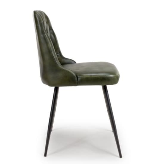 Basel Green Genuine Buffalo Leather Dining Chairs In Pair_5