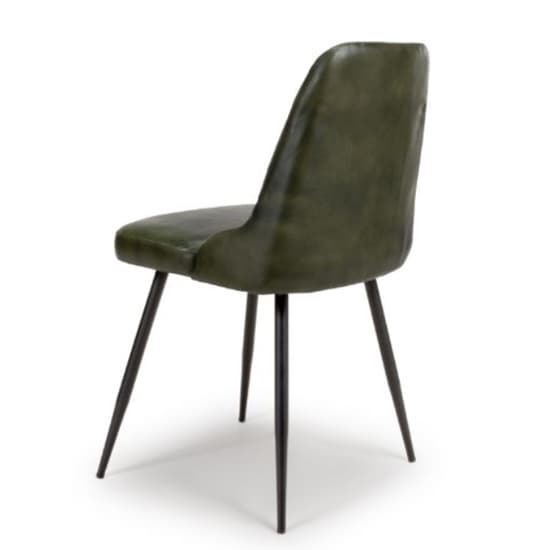Basel Green Genuine Buffalo Leather Dining Chairs In Pair_7