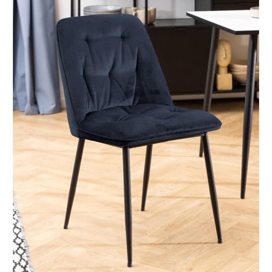 Basel Midnight Blue Fabric Dining Chairs In Pair_5
