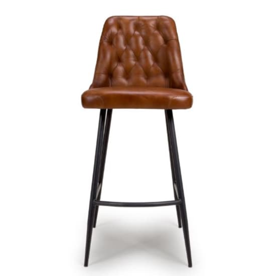 Basel Tan Genuine Buffalo Leather Bar Chairs In Pair_3