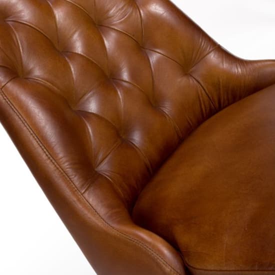 Basel Tan Genuine Buffalo Leather Dining Chairs In Pair_4