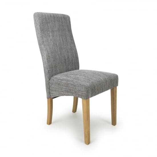 Basey Grey Tweed Fabric Dining Chairs In Pair_2