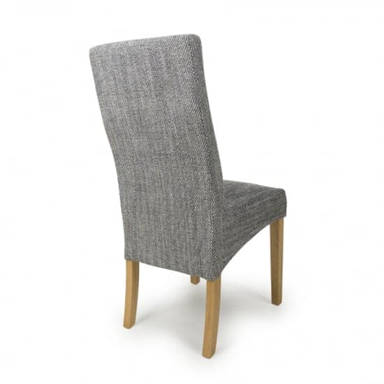 Basey Grey Tweed Fabric Dining Chairs In Pair_3