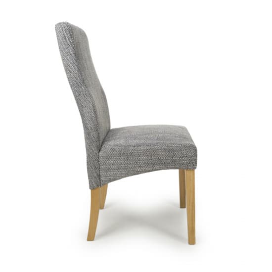 Basey Grey Tweed Fabric Dining Chairs In Pair_4