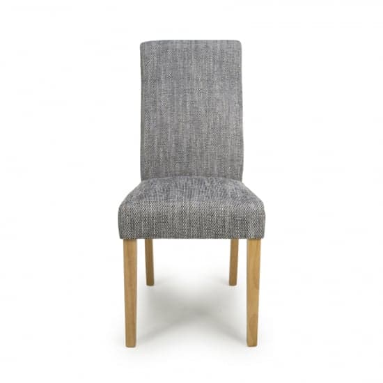 Basey Grey Tweed Fabric Dining Chairs In Pair_5
