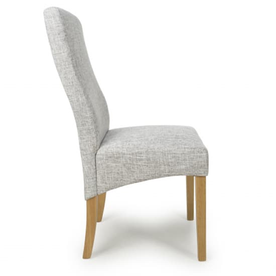 Basey Grey Weave Fabric Dining Chairs In Pair_4