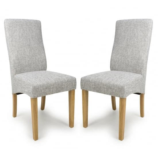 Basey Grey Weave Fabric Dining Chairs In Pair_1