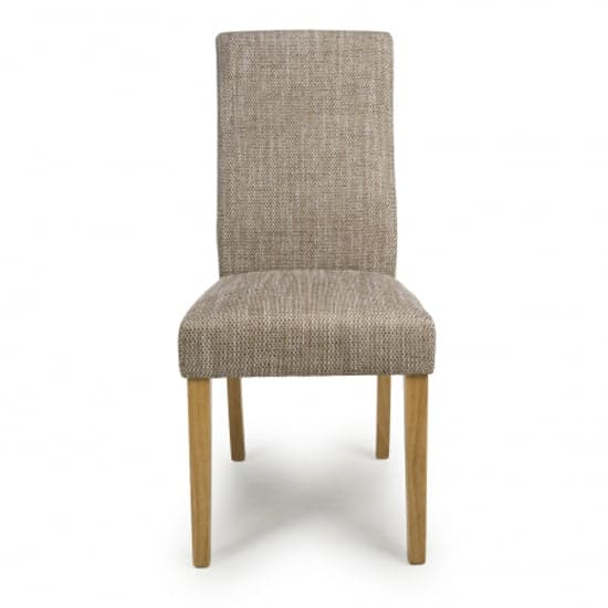 Basey Oatmeal Tweed Fabric Dining Chairs In Pair_5