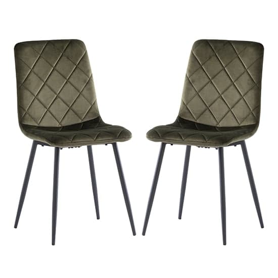 Basia Juniper Green Velvet Fabric Dining Chairs In Pair_1
