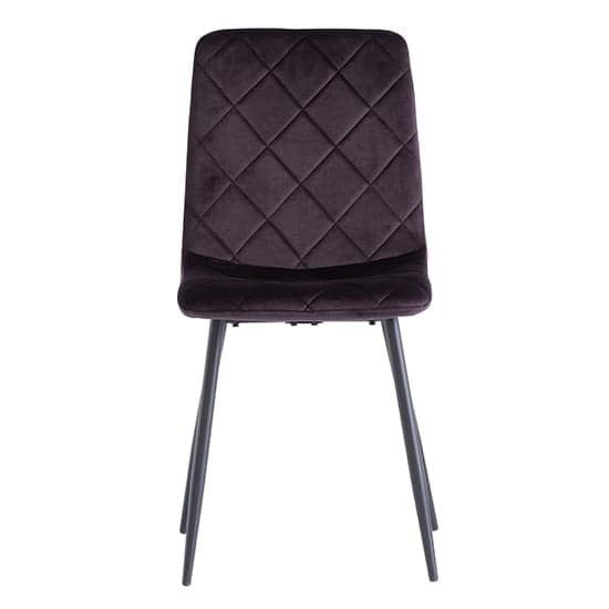Basia Velvet Fabric Dining Chair In Aubergine_2