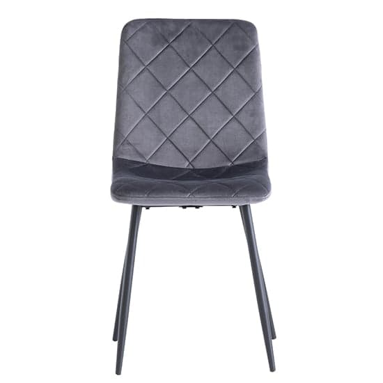 Basia Velvet Fabric Dining Chair In Grey_2