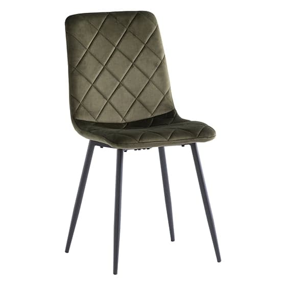 Basia Velvet Fabric Dining Chair In Juniper Green_1