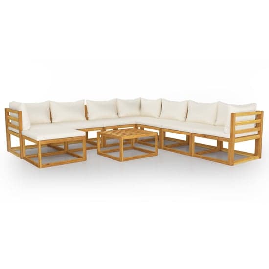 Basile Solid Wood 9 Piece Garden Lounge Set With Cream Cushions_2