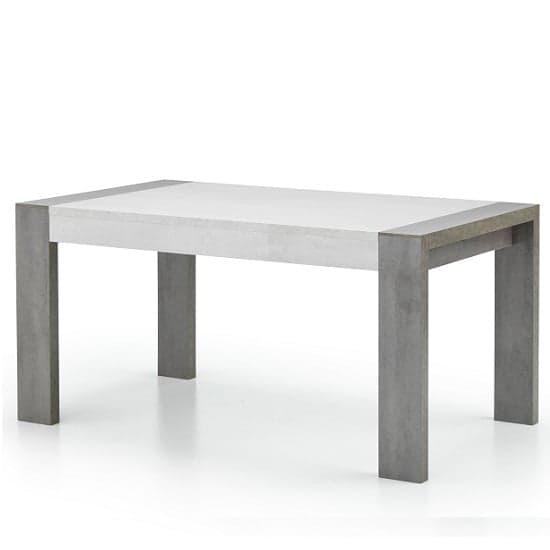 Basix Large Dining Table In Dark And White Marble Effect Gloss_1