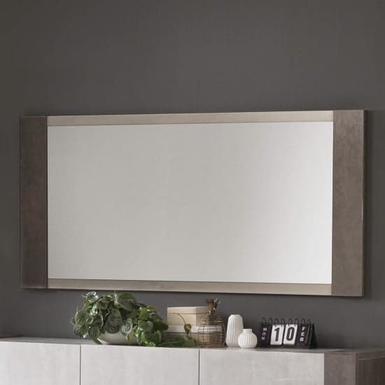 Basix Wall Mirror In Dark And White Marble Effect Gloss_1