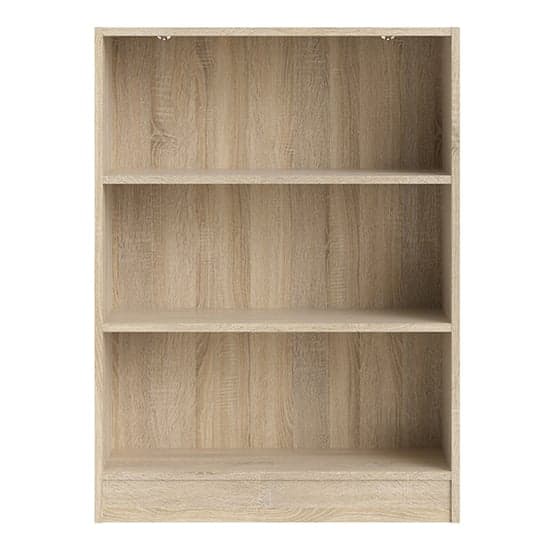Baskon Wooden Low Wide 2 Shelves Bookcase In Oak_2
