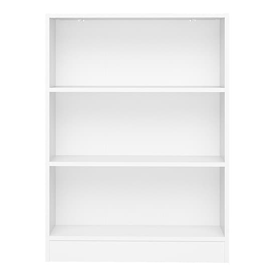 Baskon Wooden Low Wide 2 Shelves Bookcase In White_2