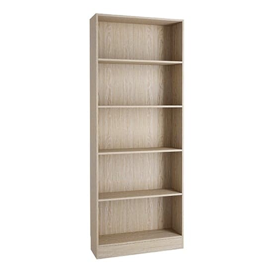 Baskon Wooden Tall Wide 4 Shelves Bookcase In Oak_1