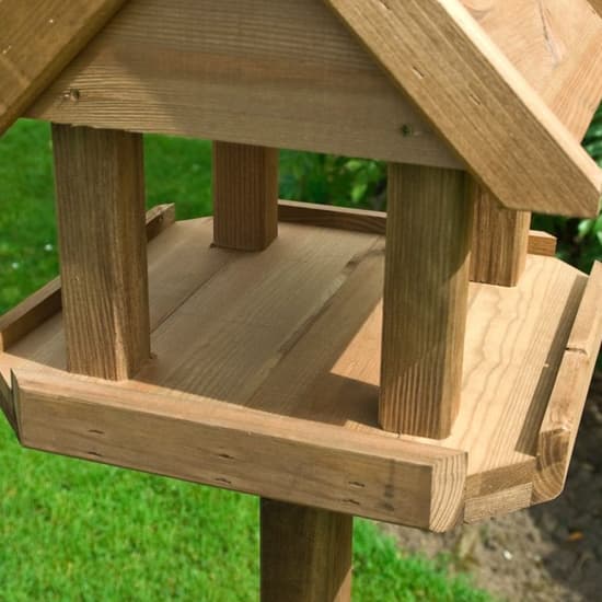 Baslow Wooden Bird Table In Natural Timber_4