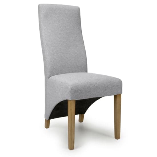 Basreh Light Grey Weave Fabric Dining Chairs In Pair_2