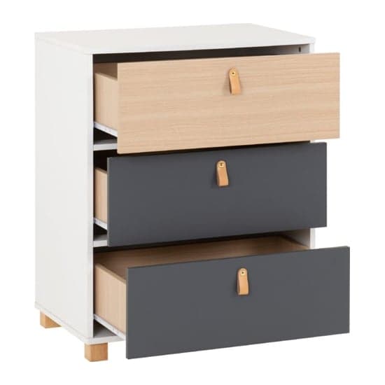 Batam Wooden Chest Of 3 Drawers In Oak Effect And Grey_2