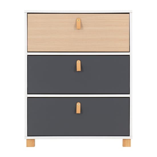 Batam Wooden Chest Of 3 Drawers In Oak Effect And Grey_3