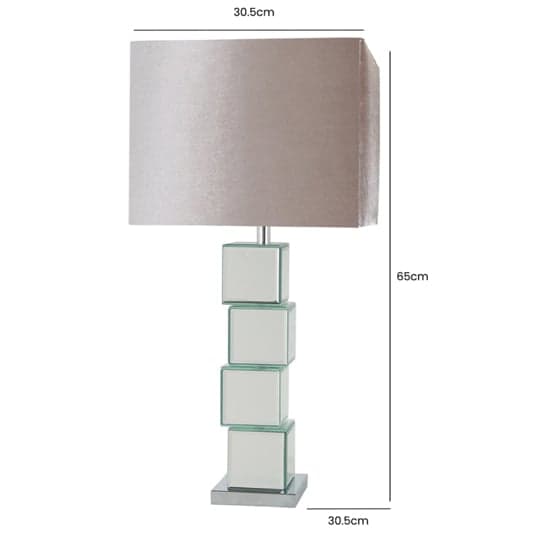 Batavia Champagne Shade Table Lamp With Mirrored Base Furniture in