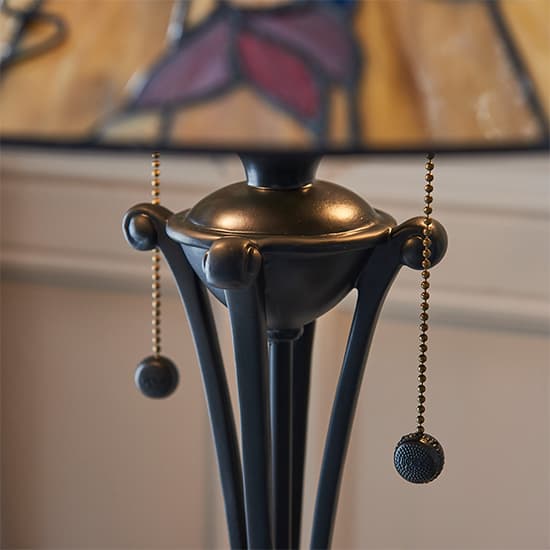 Bauchi Medium Tiffany Glass Table Lamp In Dark Bronze_3
