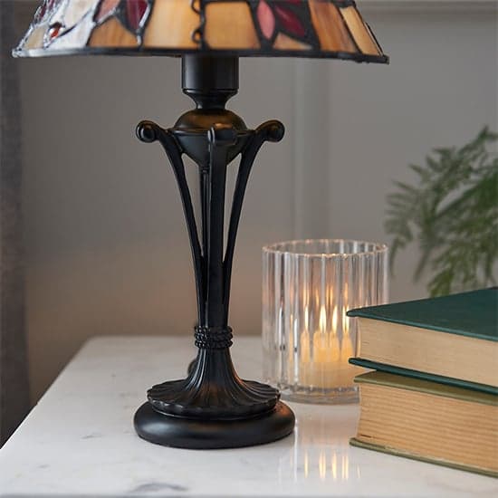Bauchi Small Tiffany Glass Table Lamp In Dark Bronze_3