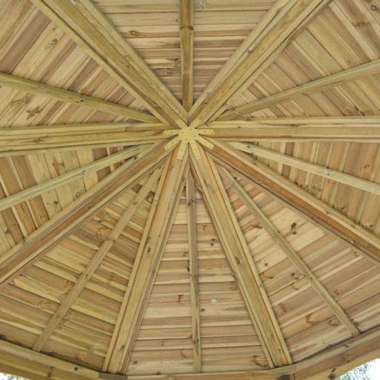 Baylham Wooden Eight Sided Gazebo In Natural Timber_3