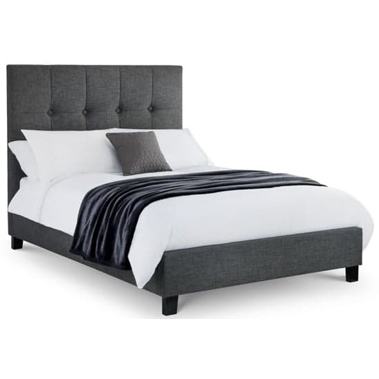 Sadzi Linen Fabric Upholstered Double Bed In Slate Grey_2