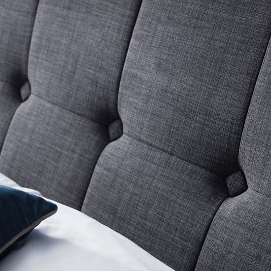 Sadzi Linen Fabric Upholstered Double Bed In Slate Grey_3