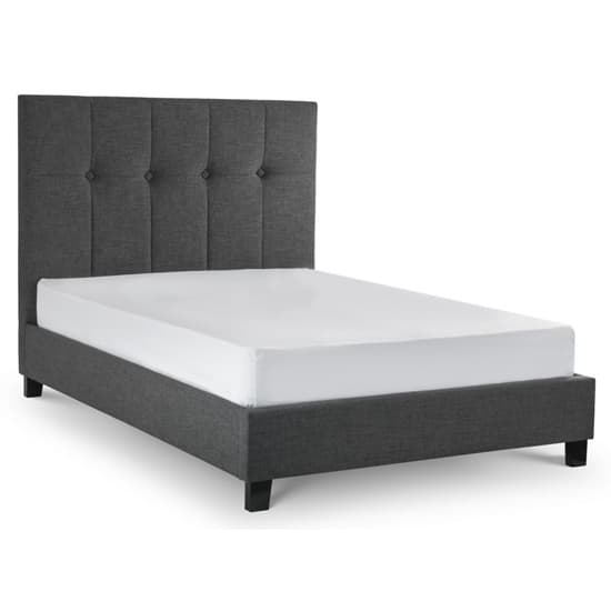 Sadzi Linen Fabric Upholstered Double Bed In Slate Grey_4
