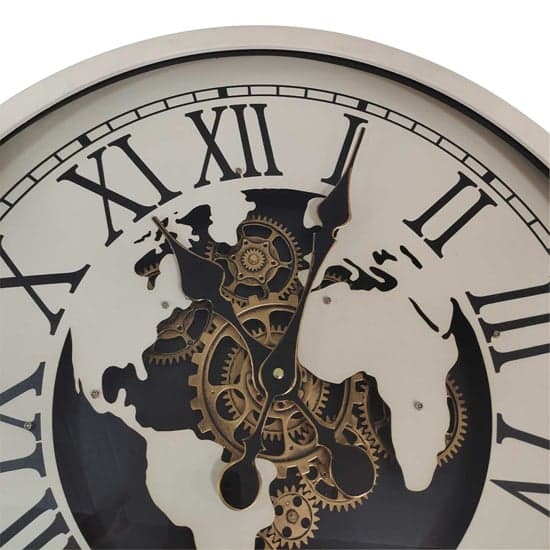 Bayonne Metal Wall Clock With White Gears_3